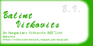 balint vitkovits business card